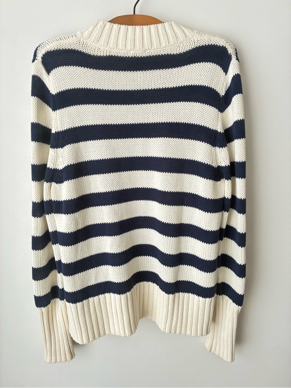 Kule Sweater Women’s Large The Tatum In Cream Navy Stripe 100% Cotton — image 5 of 8